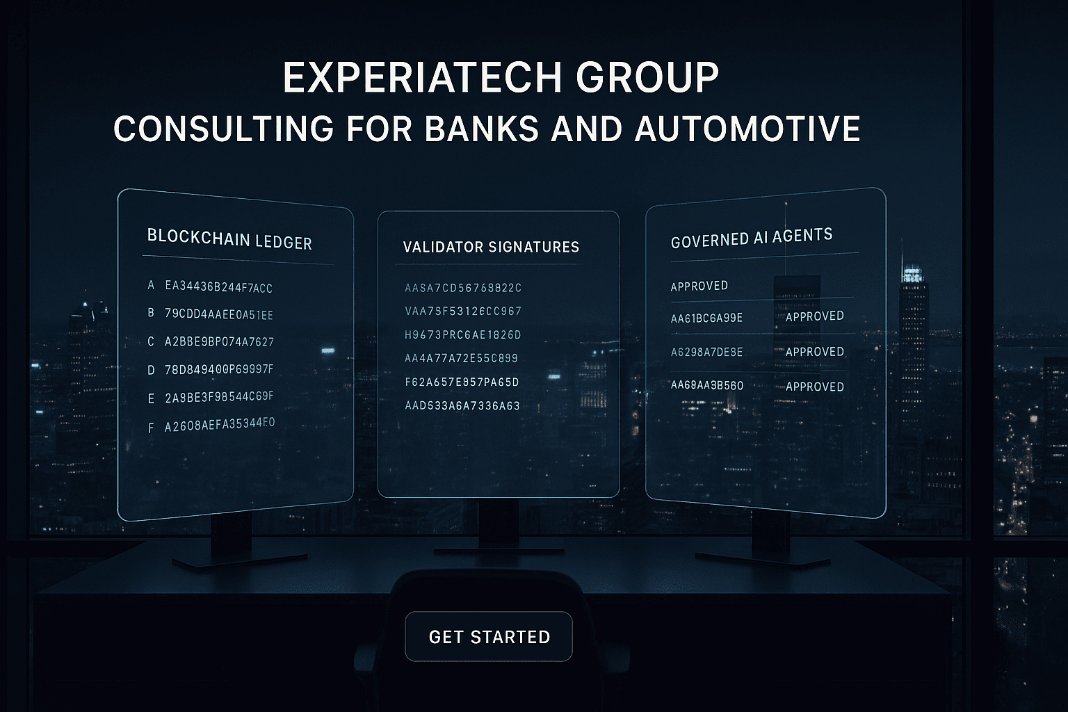 Experiatech governed AI and ledger control room